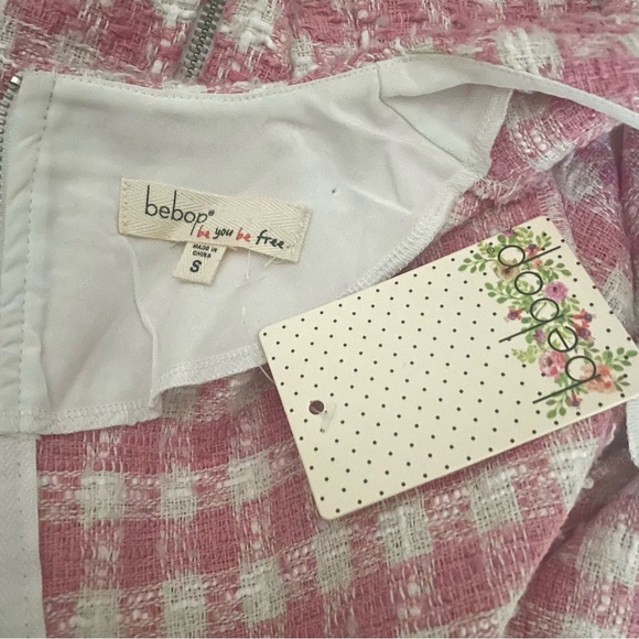 NWT BeBop Pink and White Tweed Mini Dress Sz S - Picture 6 of 6